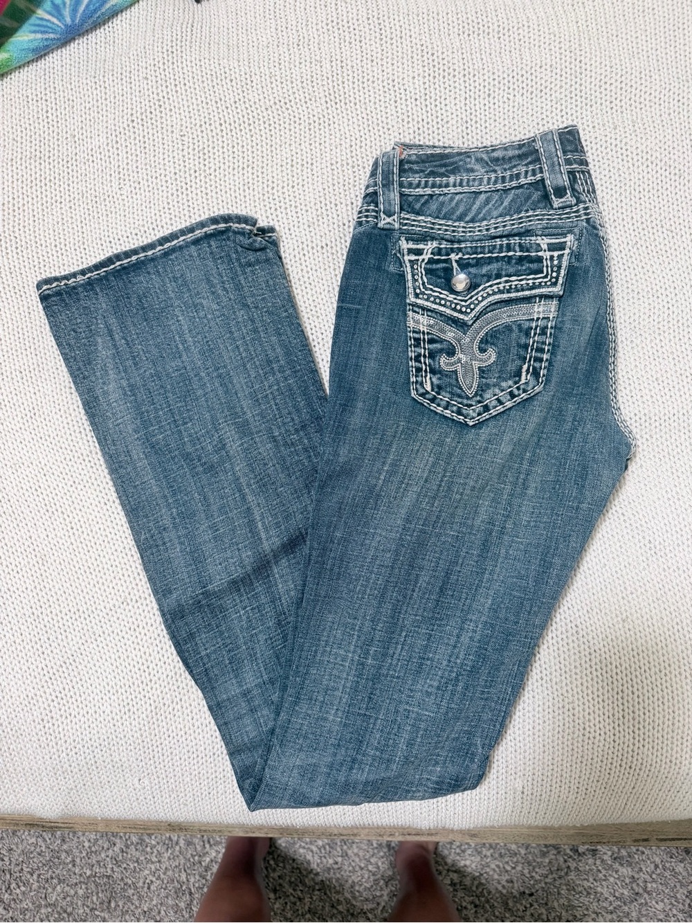 Vintage (special edition) Rock Revival Faded Blue Bootcut Jeans